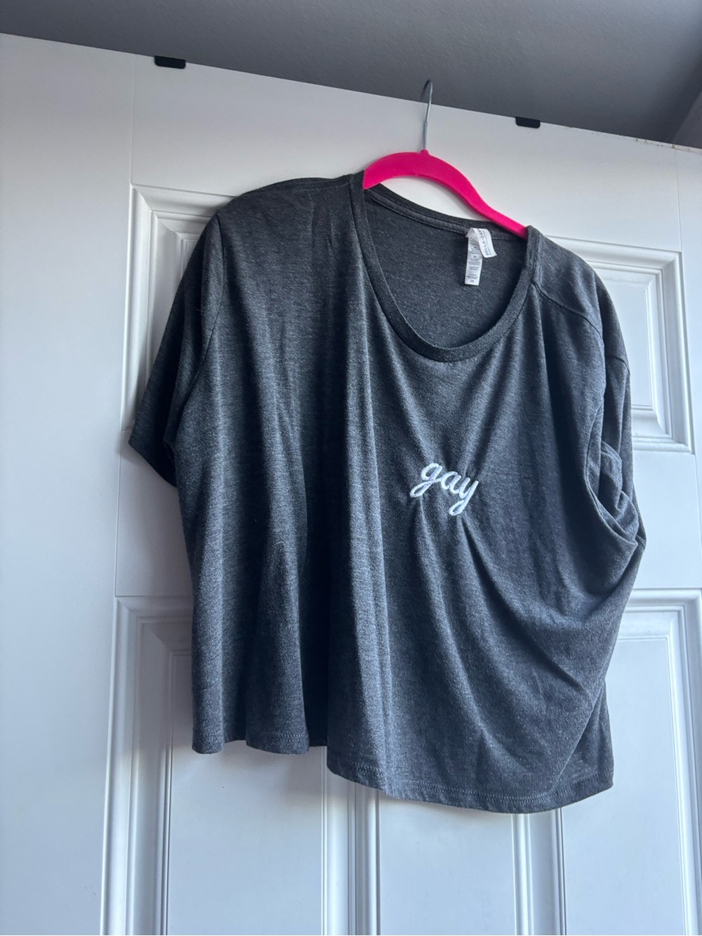 Gray 'gay' shirt